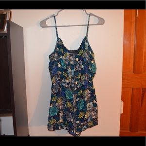 Blue & Green Floral Romper